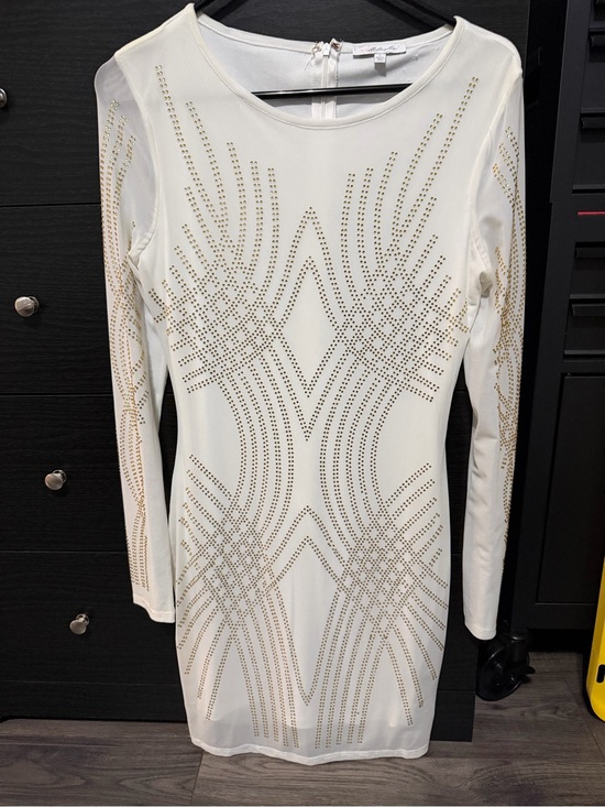 Dresses & Skirts - ✨ White & Gold Rhinestone Bodycon Dress